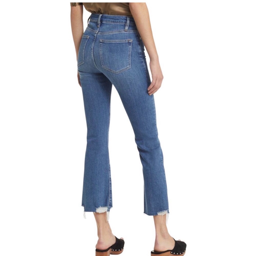 Frame Le Crop Flare Jeans Women’s 27 Raw Hem Flare Leg Cropped